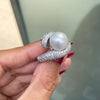 South Sea Pearl and Diamond 18 Carat White Gold Cocktail Ring