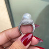South Sea Pearl and Diamond 18 Carat White Gold Cocktail Ring