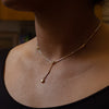 18ct Yellow and White Gold Diamond Drop Necklace