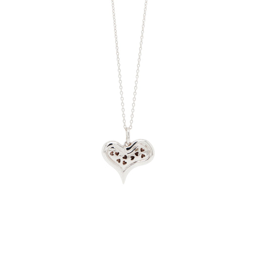 Pink & White Diamond 18 Carat Gold Stylised Heart Pendant and Chain