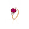3.31ct Ruby and Diamond 18 Carat White & Yellow Gold Engagement Ring