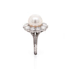 South Sea Pearl and Diamond 18 Carat White Gold Cluster Flower Engagement Ring
