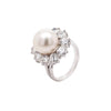 South Sea Pearl and Diamond 18 Carat White Gold Cluster Flower Engagement Ring