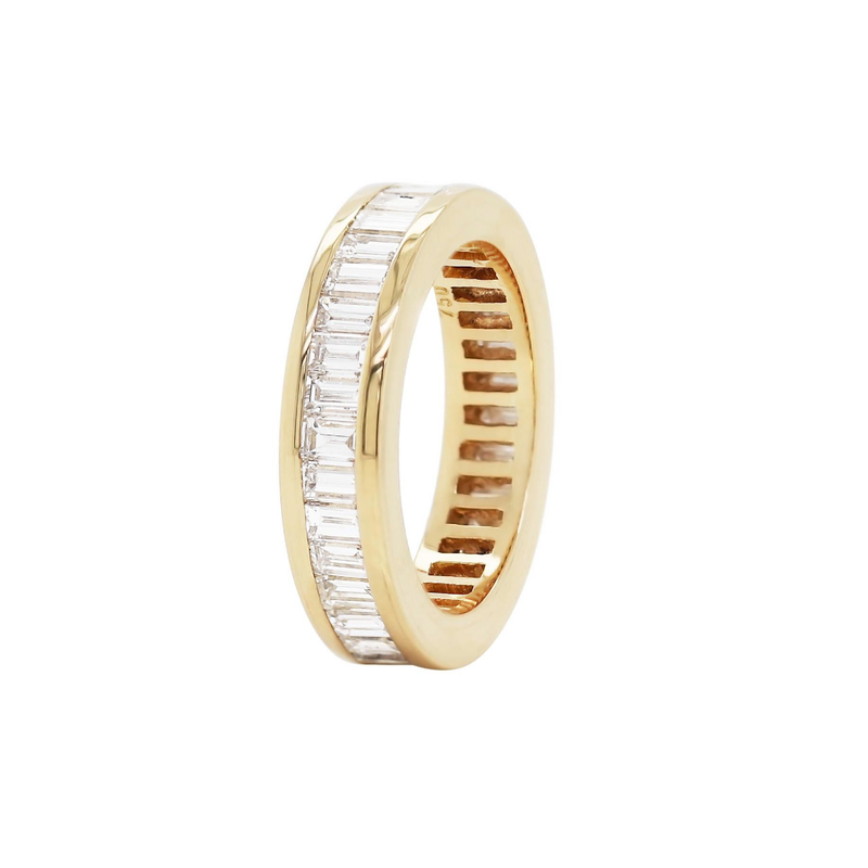 Baguette Diamond 18 Carat Yellow Gold Full Eternity Ring