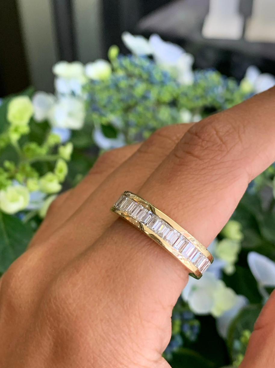 Baguette Diamond 18 Carat Yellow Gold Full Eternity Ring