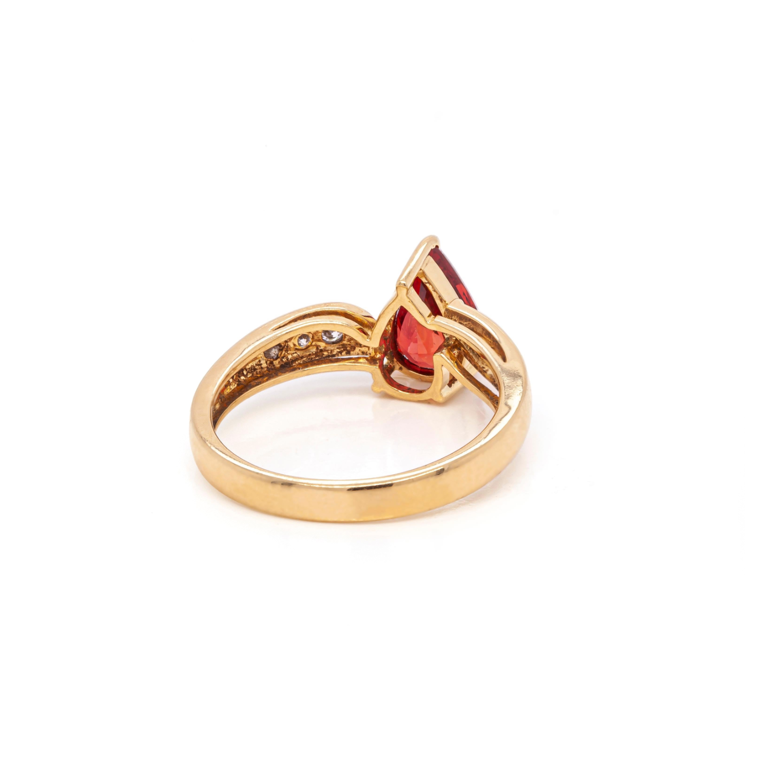 2.62ct Orange Sapphire and Diamond 18 Carat White & Yellow Gold Engagement Ring
