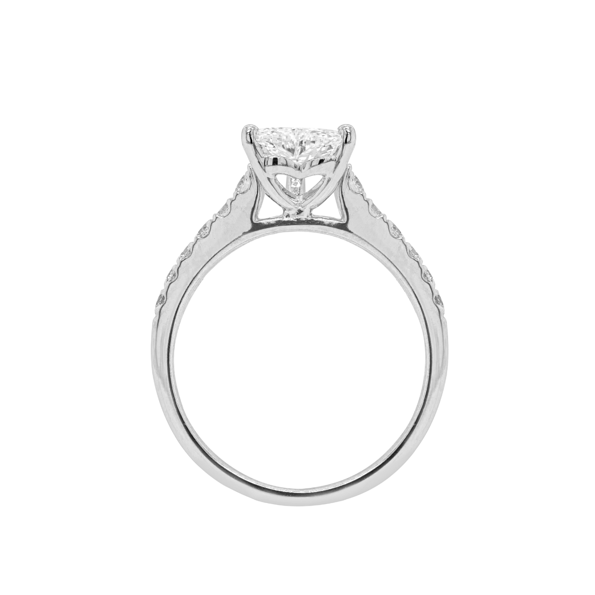 1.00 Carat Heart Shaped Diamond Platinum Engagement Ring