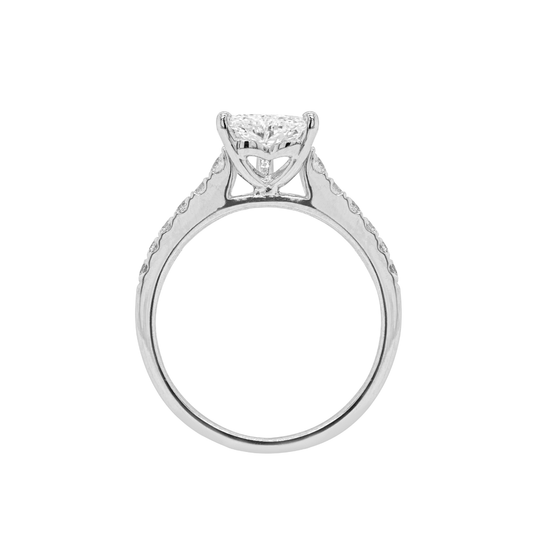 1.00 Carat Heart Shaped Diamond Platinum Engagement Ring