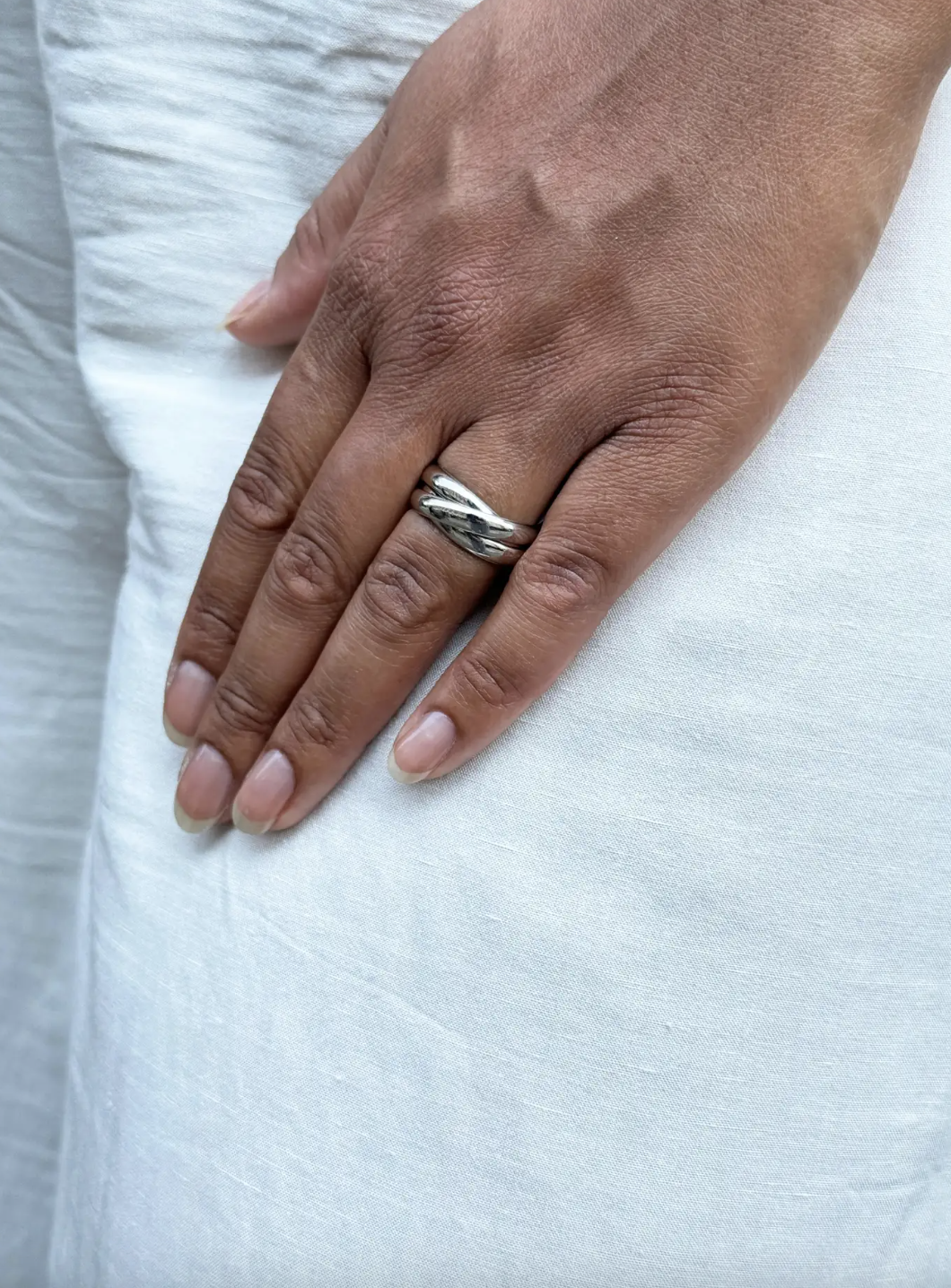 Cartier Trinity 3 Band Rolling Platinum Wedding Band Ring