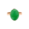 Cabochon Jadeite and 9 Carat Rose Gold Vintage Dress Ring