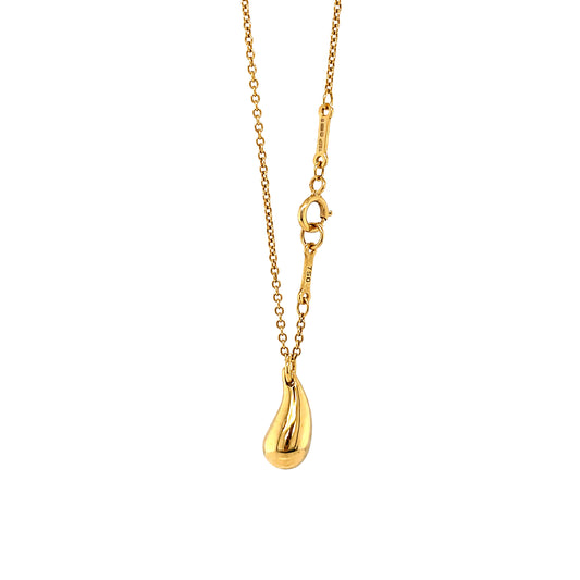 Tiffany & Co. Elsa Peretti Teardrop Pendant Necklace in 18 Carat Yellow Gold