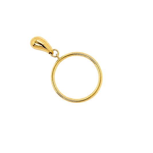 Tiffany & Co. Elsa Peretti Teardrop Charm Dangle Ring in 18 Carat Yellow Gold