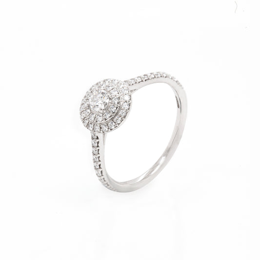 Tiffany & Co. Soleste 0.43ct Diamond and Platinum Halo Cluster Engagement Ring