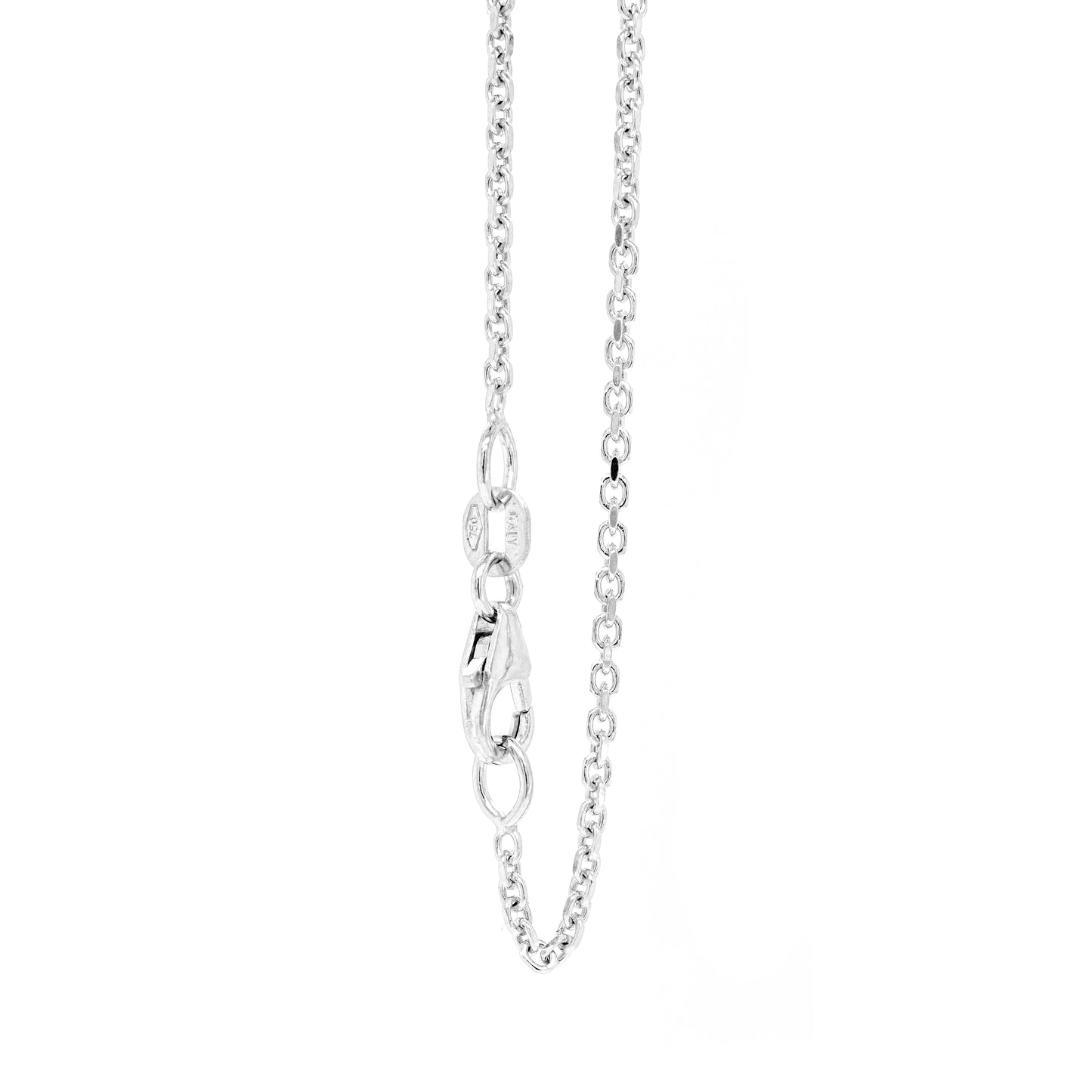 Diamond 18 Carat White Gold Tennis Racket Pendant and Chain