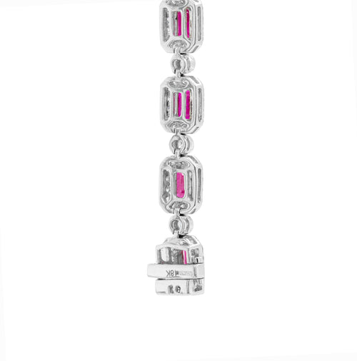 Ruby and Diamond 18 Carat White Gold Bracelet