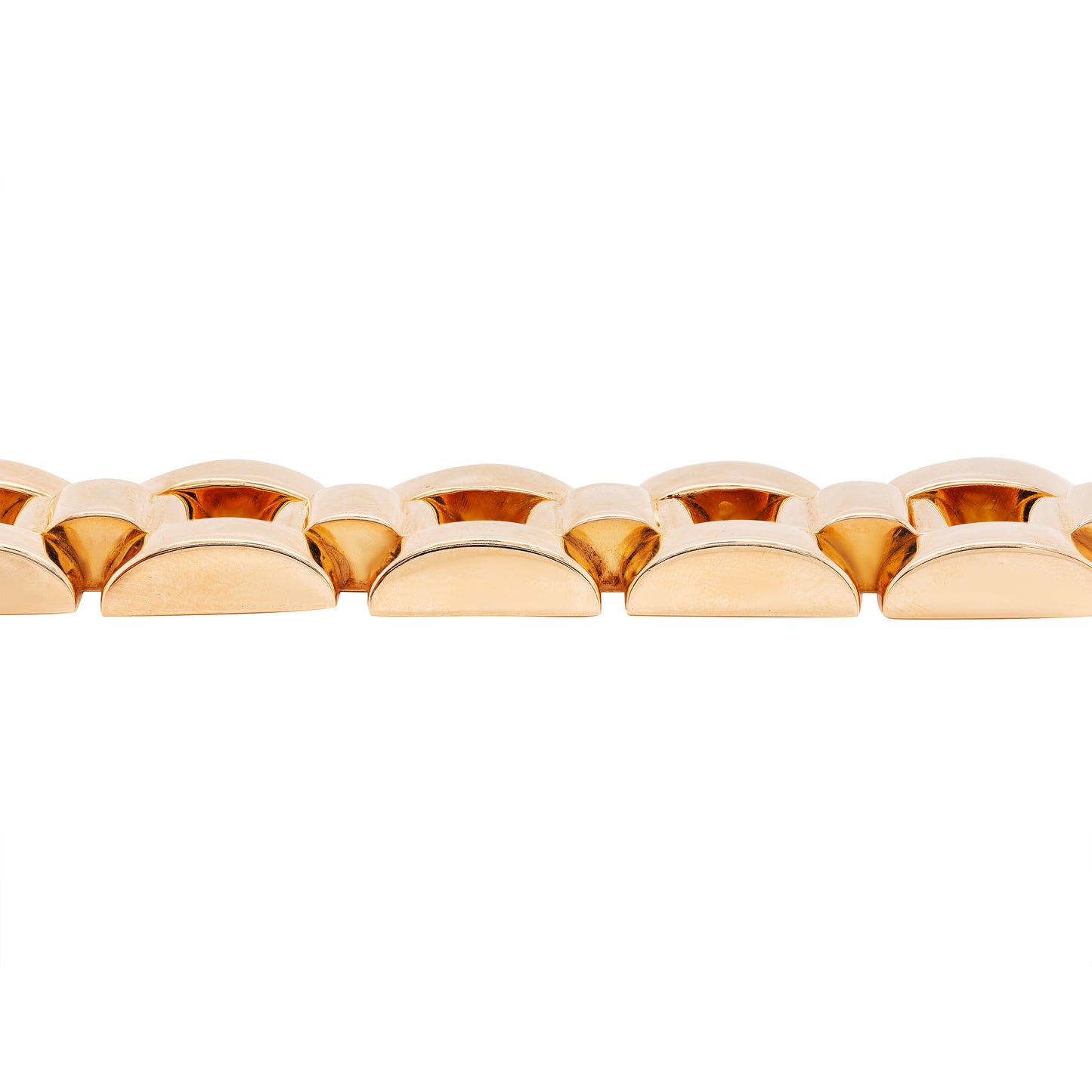 Retro 18 Carat Yellow Gold 'Tank' Style Link Bracelet
