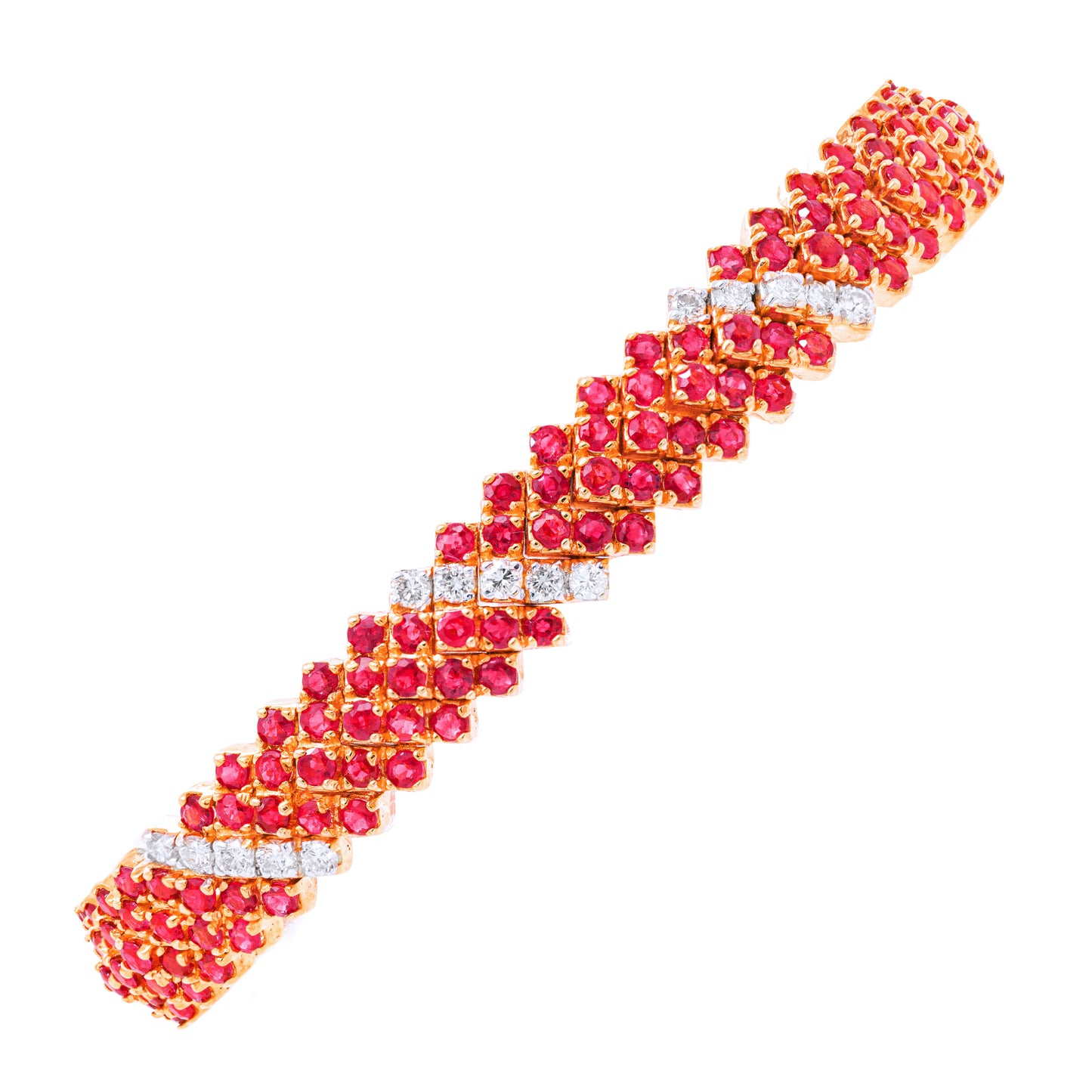 Ruby and Diamond 18 Carat Yellow Gold Bracelet