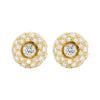 Diamond 18 Carat Yellow Gold Round Cluster Stud Earrings