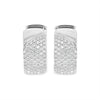 Diamond 18 Carat White Gold Wide Huggie Hoop Earrings