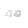 Chopard 18 Carat White Gold Square Happy Diamonds Stud Earrings