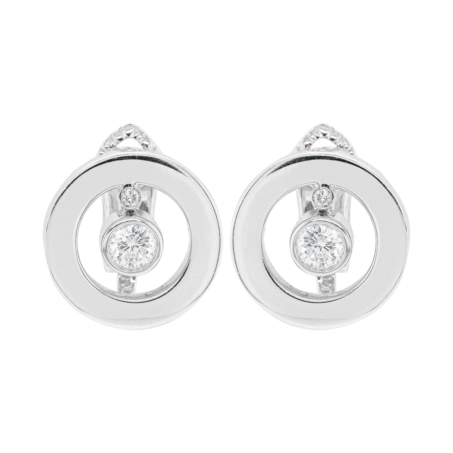 Roberto Coin Cento O Diamond 18 Carat White Gold Earrings