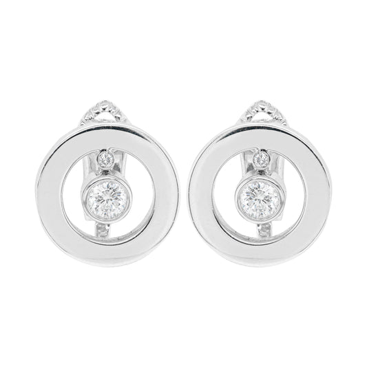 Roberto Coin Cento O Diamond 18 Carat White Gold Earrings