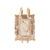 Rutilated Quartz and Diamond 18 Carat Yellow Gold Statement Pendant