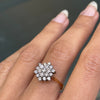 Diamond 18 Carat White and Yellow Gold Snowflake Cluster Engagement Ring
