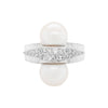 Vintage Pearl and Diamond 18ct White Gold Dress Ring