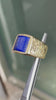 Kutchinsky Lapis Lazuli 18 Carat Yellow Gold Textured Signet Ring, 1976