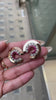 Ruby and Diamond 18 Carat White & Rose Gold Art Deco Style Swirl Stud Earrings
