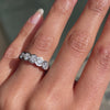 1.20ct diamond half eternity wedding band in platinum with five round brilliant cut rubover set diamonds