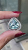 Pear Shape Aquamarine and Diamond Halo 18 Carat White Gold Pendant and Chain