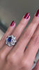 2.02 Carat Natural Blue Sapphire and Diamond Platinum Cluster Cocktail Ring