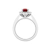 1.99 Carat Ruby and Diamond Platinum Cluster Engagement Ring
