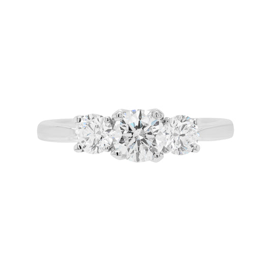 0.53ct E VS2 Diamond Three-Stone Platinum Engagement Ring
