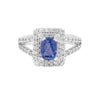 1.13ct Tanzanite 18 Carat White Gold Diamond Cluster Engagement Ring
