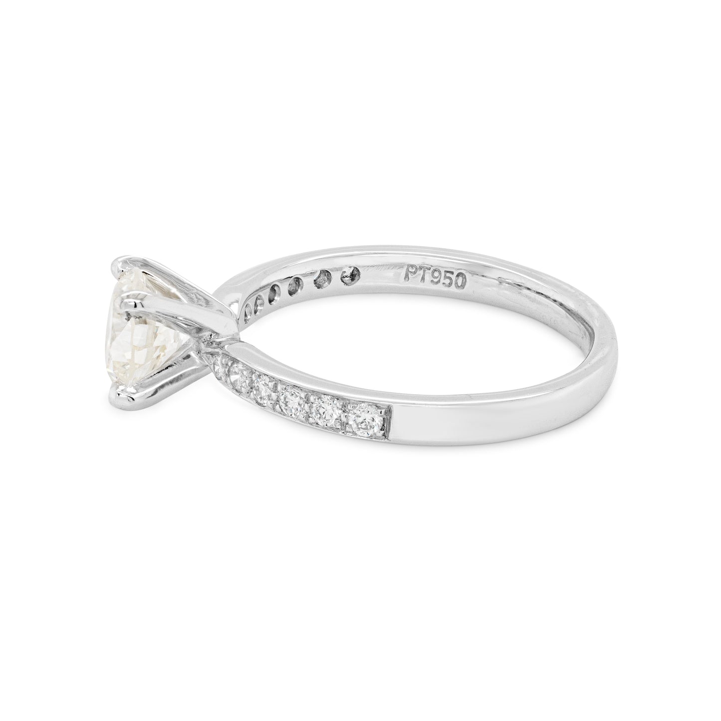 0.99 Carat Diamond Platinum Engagement Ring marked PT950
