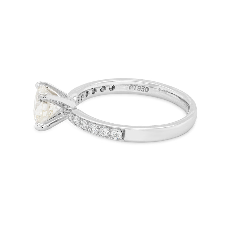 0.99 Carat Diamond Platinum Engagement Ring marked PT950
