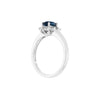 Oval Blue Sapphire and Diamond 18 Carat White Gold Cluster Engagement Ring