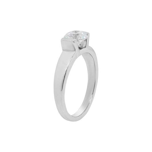 1.01 Carat E VS2 Diamond Platinum Solitare Engagement Ring