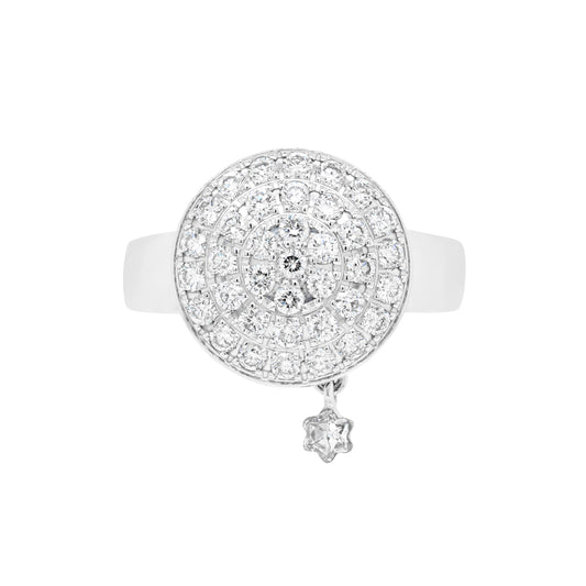 Montblanc 'La Dame Blanche' Diamond 18 Carat White Gold Cluster Dress Ring