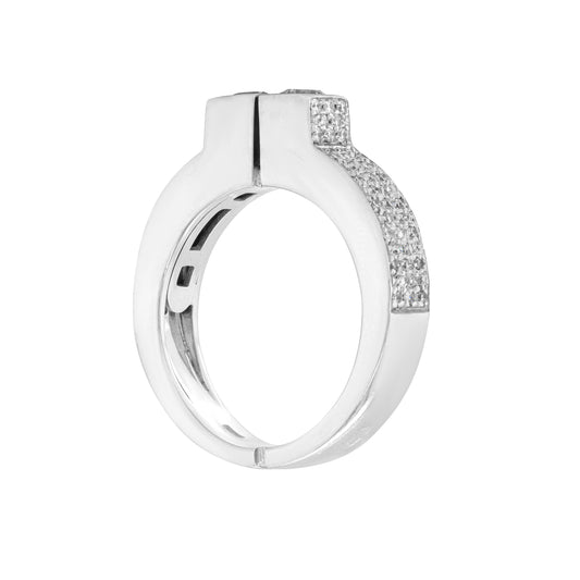 Two Stone Diamond 80% White Gold Dress Ring