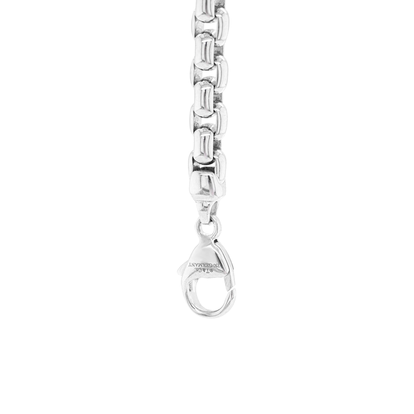 Tiffany & Co. 18 Carat White Gold Classic Box Chain Link Bracelet