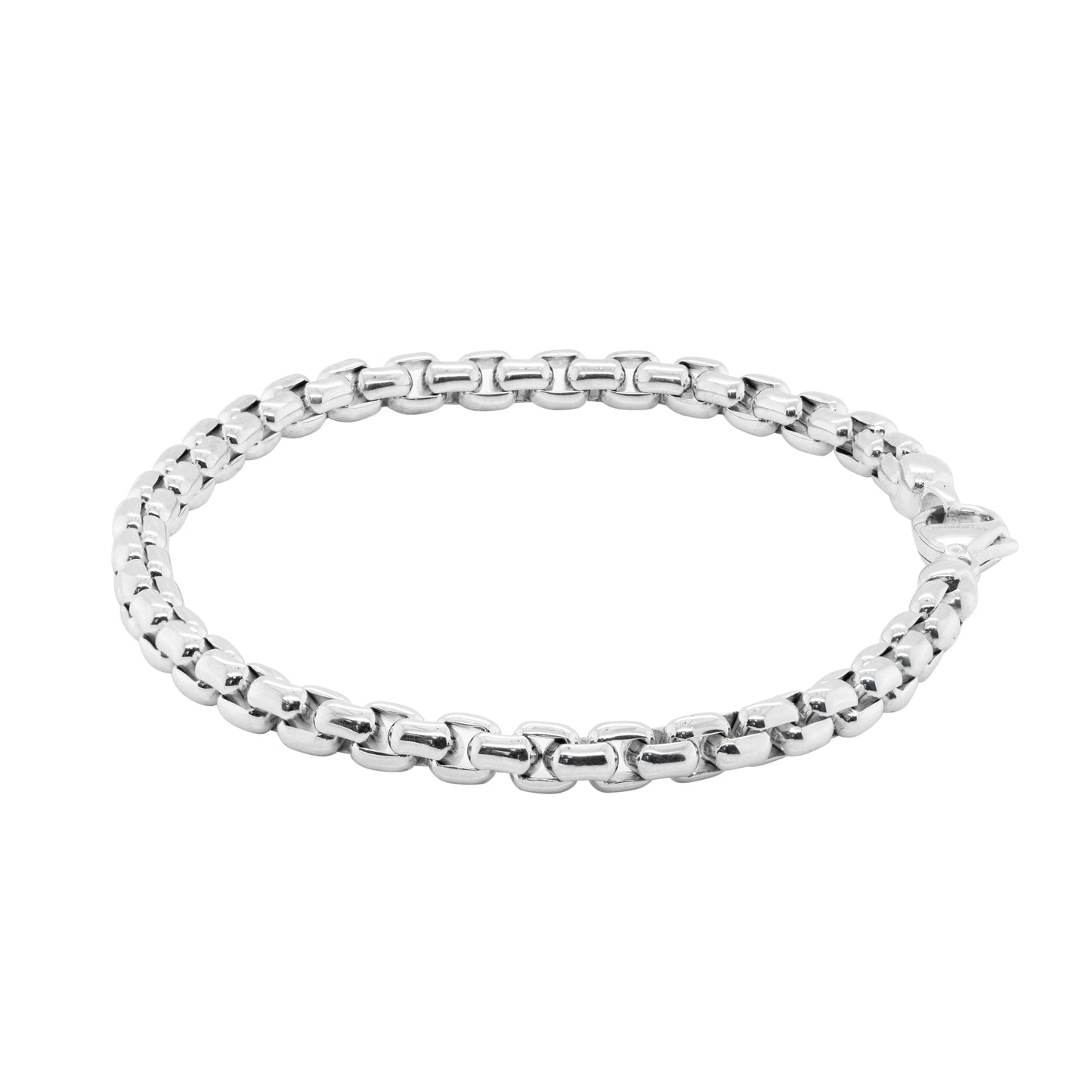 Tiffany & Co. 18 Carat White Gold Classic Box Chain Link Bracelet