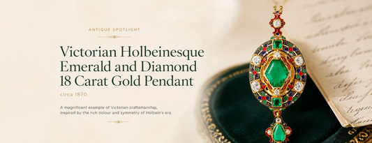 A Closer Look at One of Our Treasures: Victorian Holbeinesque Emerald and Diamond Pendant, Circa 1870
