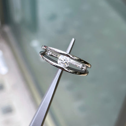 0.35ct F SI2 Round Brilliant Cut Tension Set Diamond Platinum Engagement Ring lifestyle 