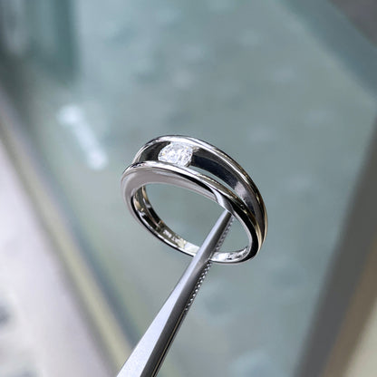 0.35ct F SI2 Round Brilliant Cut Tension Set Diamond Platinum Engagement Ring lifestyle side lifestyle top