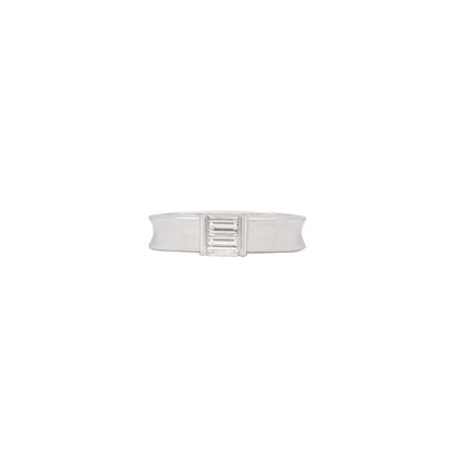 Tiffany & Co. Baguette Cut Diamond and 18 Carat White Gold Wedding Band Ring - side view
