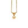 Golden Cultured Pearl and 18 Carat Yellow Gold Love Knot Pendant Necklace